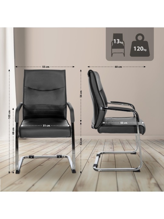 Stolička pre návštevy Hobart, čierna Stolička pre návštevy Hobart, čierna