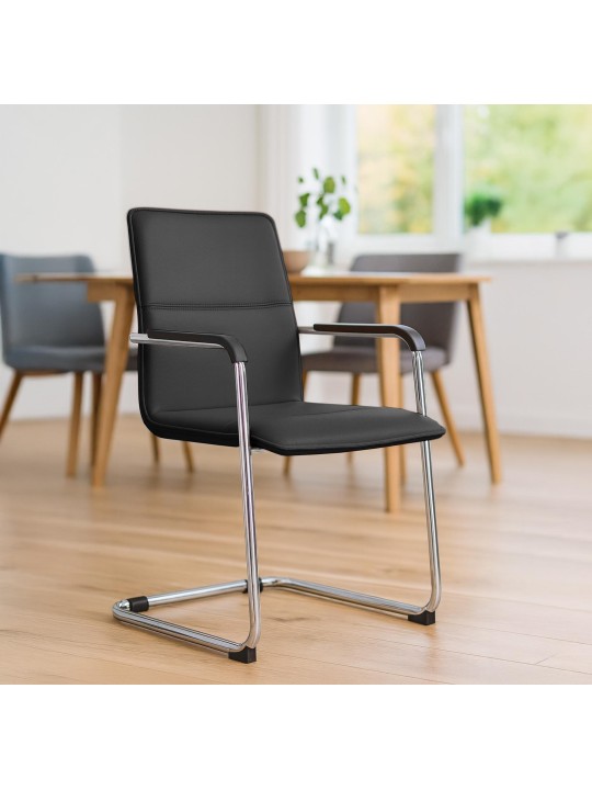 Stolička pre návštevníkov Seattle, čierna