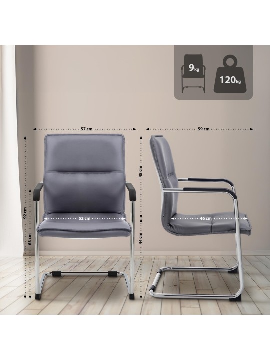 Stolička pre návštevníkov Seattle, sivá