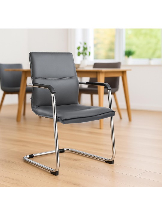 Súprava 2 návštevníckych stoličiek Seattle, sivá