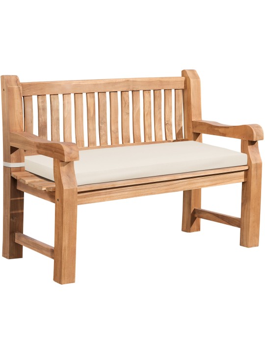Teaková lavica Jackson s podsedákom 120 cm + teak, krémová