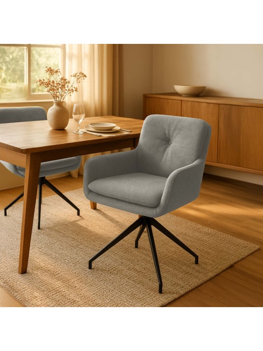 Jedálenská stolička Pickett látka, šedohnedá