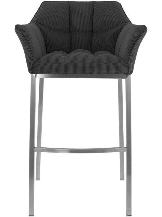 Barová stolička Damaso E Cord so 4-stopovým rámom, tmavosivá