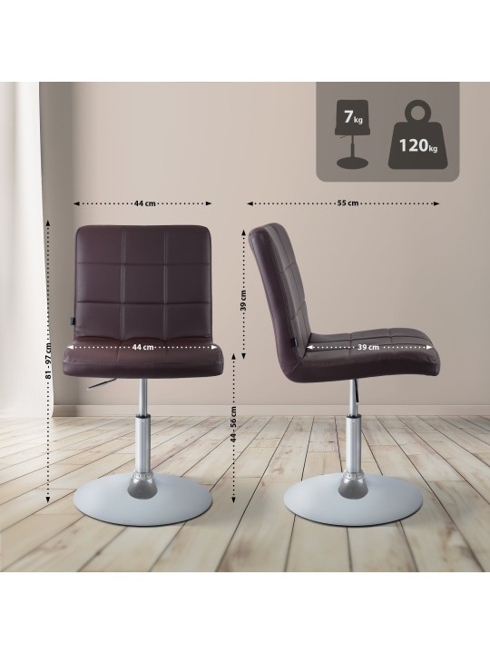 Stolička Ricky imitácia kože, hnedá