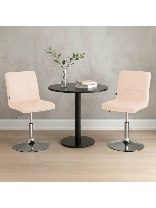 Stolička Ricky imitácia kože, krémová