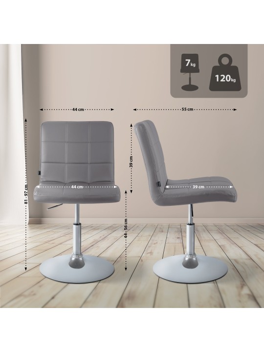 Stolička Ricky imitácia kože, sivá Stolička Ricky imitácia kože, sivá