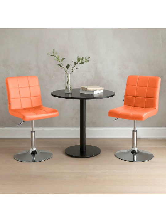 Stolička Ricky imitácia kože, oranžová