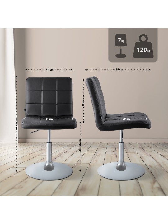 Stolička Ricky imitácia kože, čierna Stolička Ricky imitácia kože, čierna