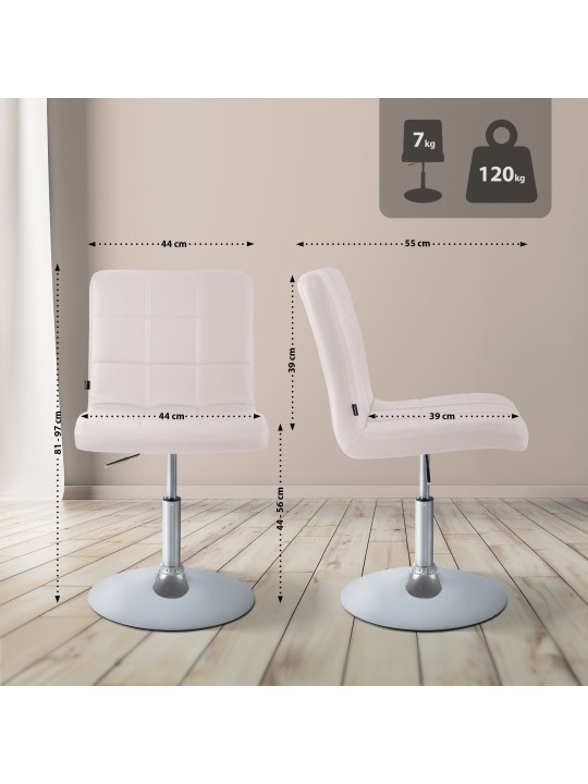 Stolička Ricky imitácia kože, biela Stolička Ricky imitácia kože, biela