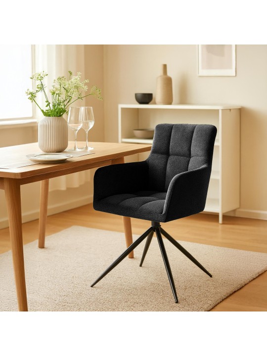 Jedálenská stolička Jonah látka, čierna