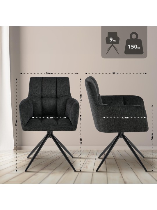 Jedálenská stolička Jonah látka, čierna