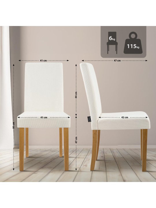 Jedálenská stolička Ina Cord starožitné svetlo, krémová