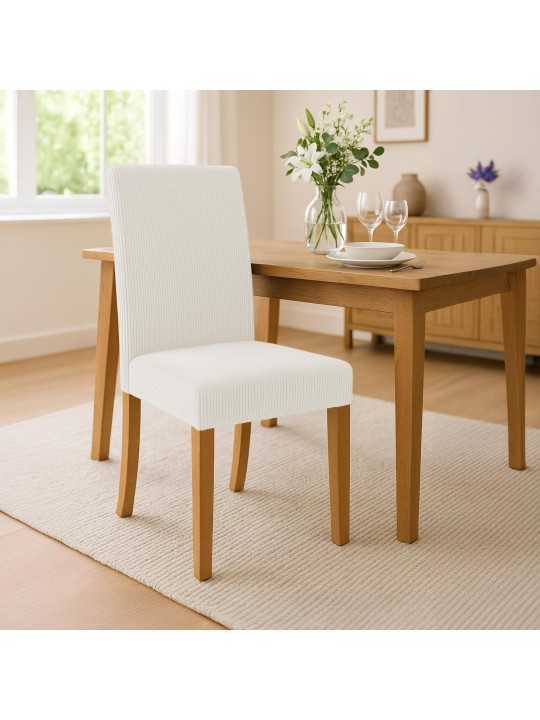 Jedálenská stolička Ina Cord starožitné svetlo, krémová