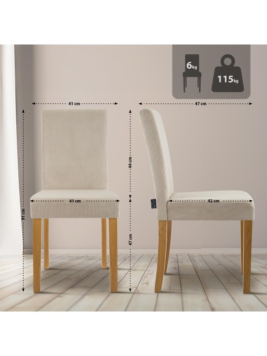 Jedálenská stolička Ina Cord starožitné svetlo, svetlohnedá