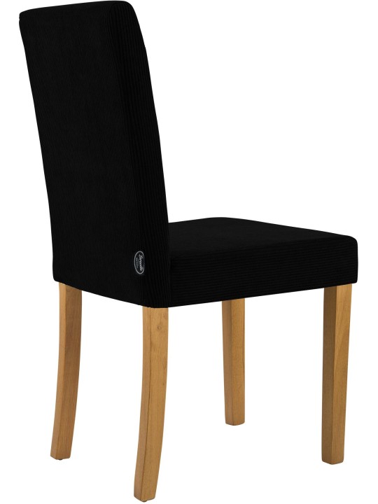 Jedálenská stolička Ina Cord starožitné svetlo, čierna