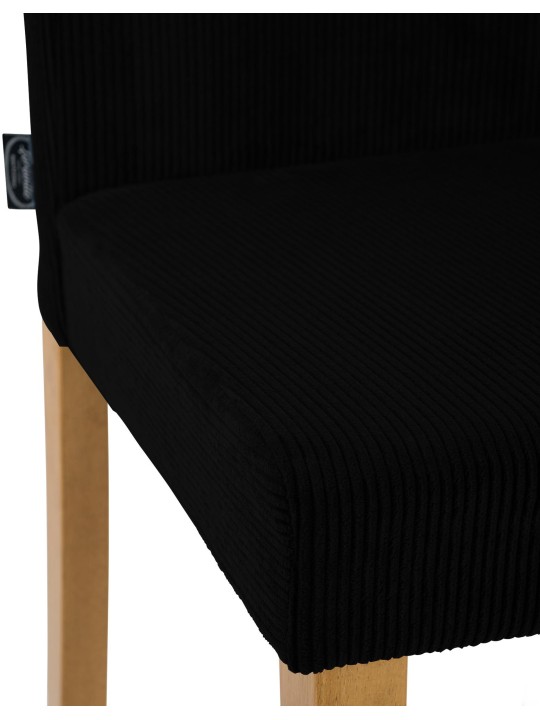 Jedálenská stolička Ina Cord starožitné svetlo, čierna