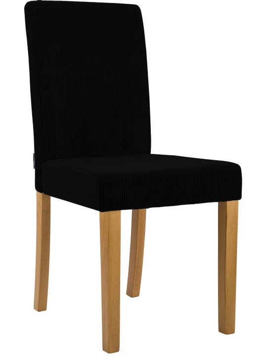 Jedálenská stolička Ina Cord starožitné svetlo, čierna