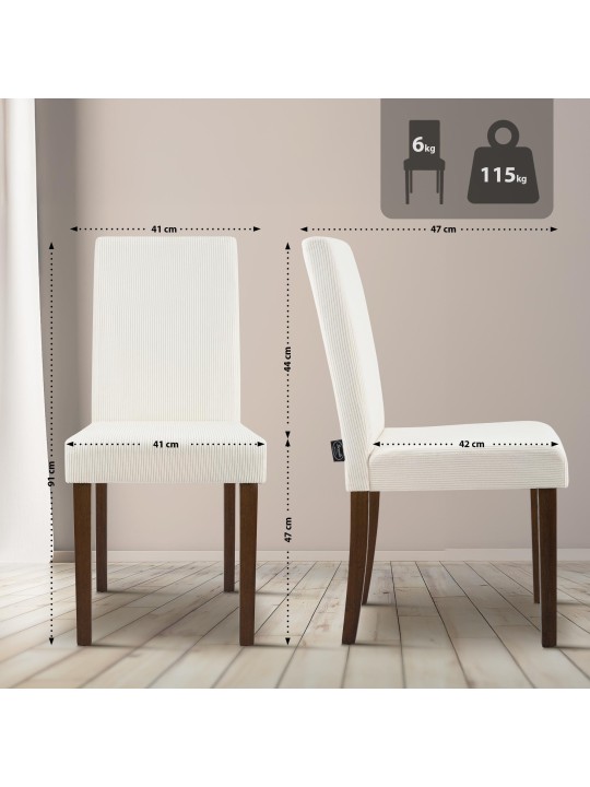 Jedálenská stolička Ina Cord starožitná tmavá, krémová