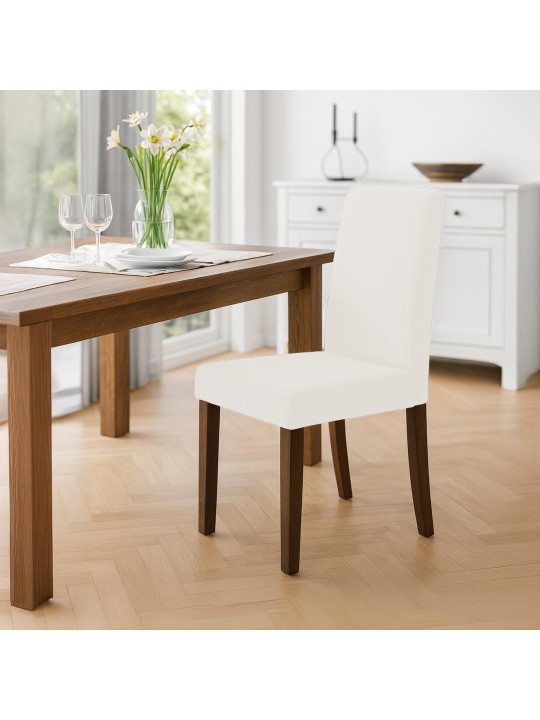 Jedálenská stolička Ina Cord starožitná tmavá, krémová