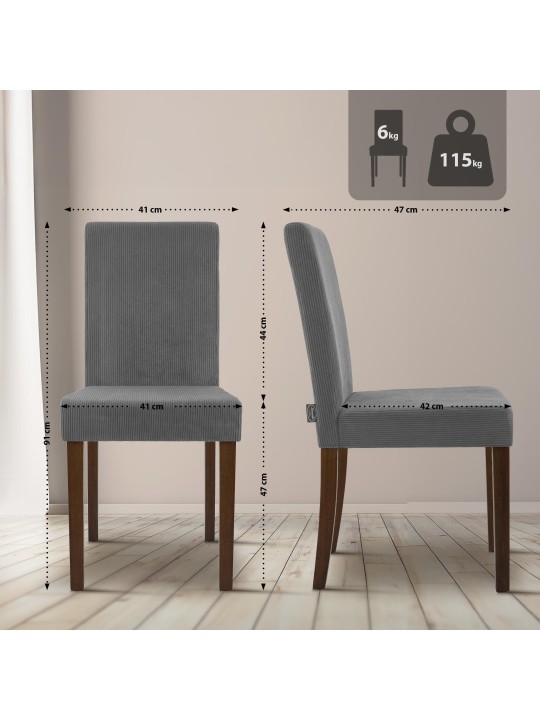 Jedálenská stolička Ina Cord starožitná tmavá, sivá