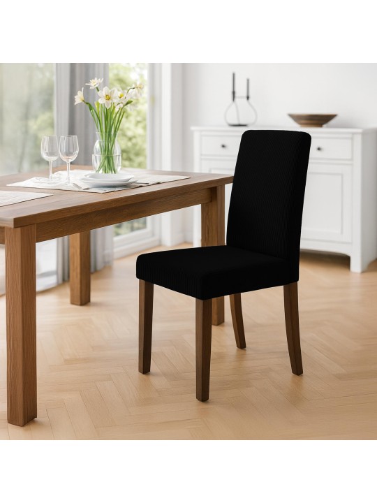 Jedálenská stolička Ina Cord starožitná tmavá, čierna