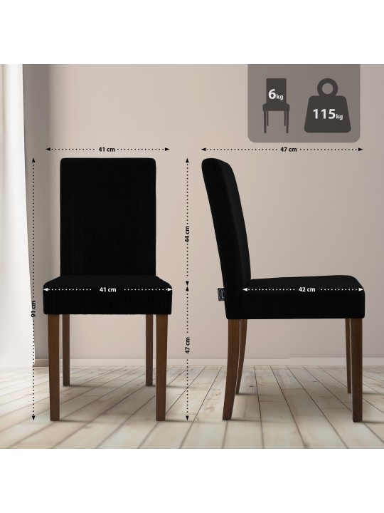 Jedálenská stolička Ina Cord starožitná tmavá, čierna