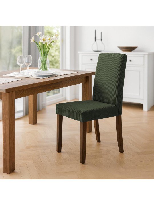 Jedálenská stolička Ina Cord starožitná tmavá, zelená