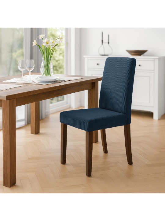 Jedálenská stolička Ina Cord starožitná tmavá, modrá