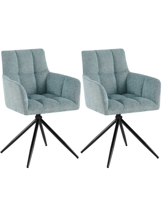 Súprava 2 jedálenských stoličiek Jonah látka, tyrkysová