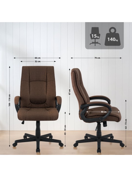 Kancelárske kreslo XL látka Sparta, hnedá