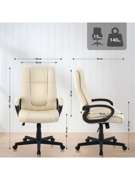 Kancelárske kreslo XL látka Sparta, krémová