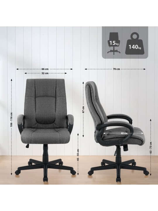 Kancelárske kreslo XL látka Sparta, tmavosivá