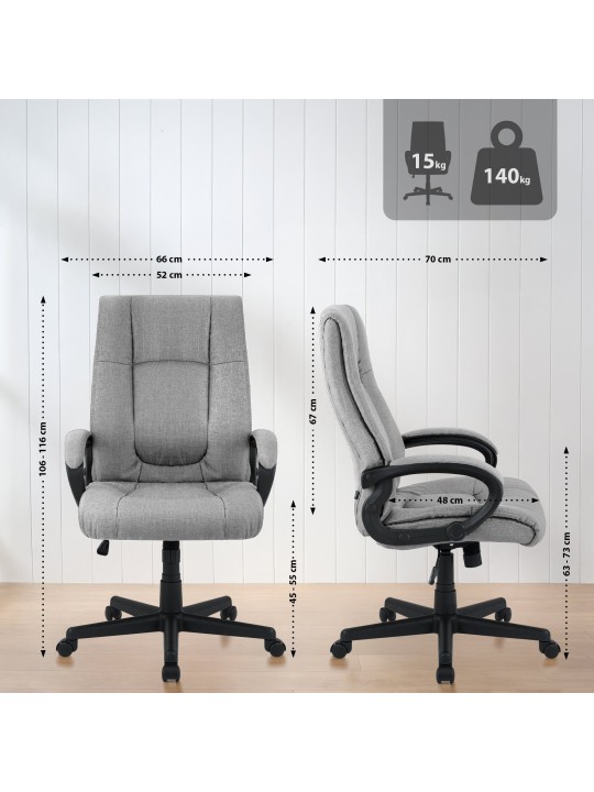 Kancelárske kreslo XL látka Sparta, sivá