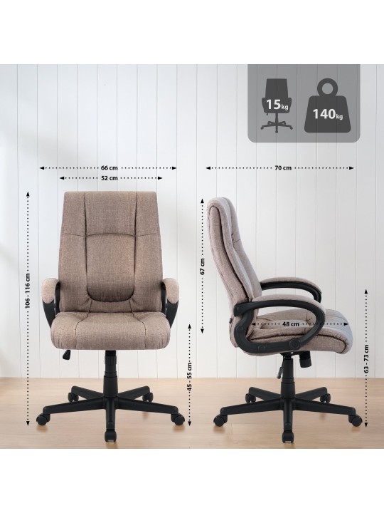 Kancelárske kreslo XL látka Sparta, šedohnedá