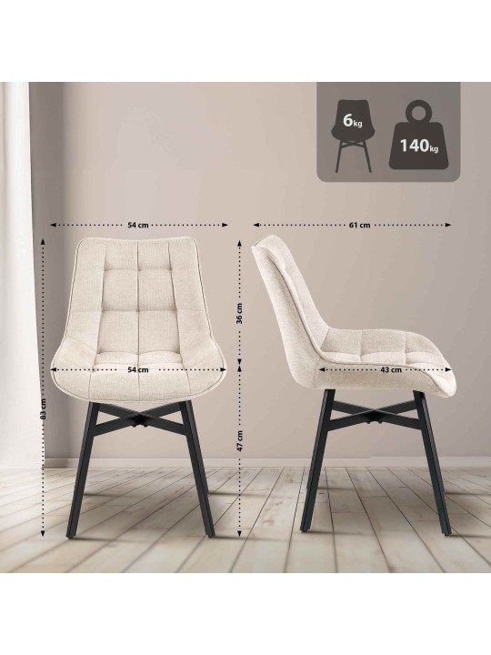 Stolička Colby látka, krémová