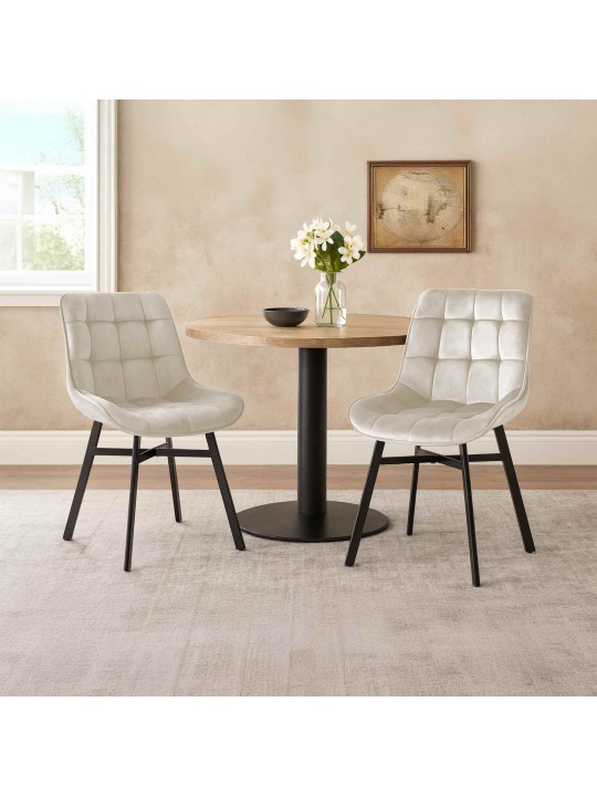 Stolička Colby Velvet, krémová