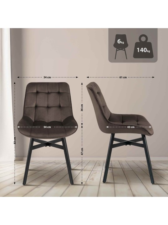 Stolička Colby Velvet, hnedá