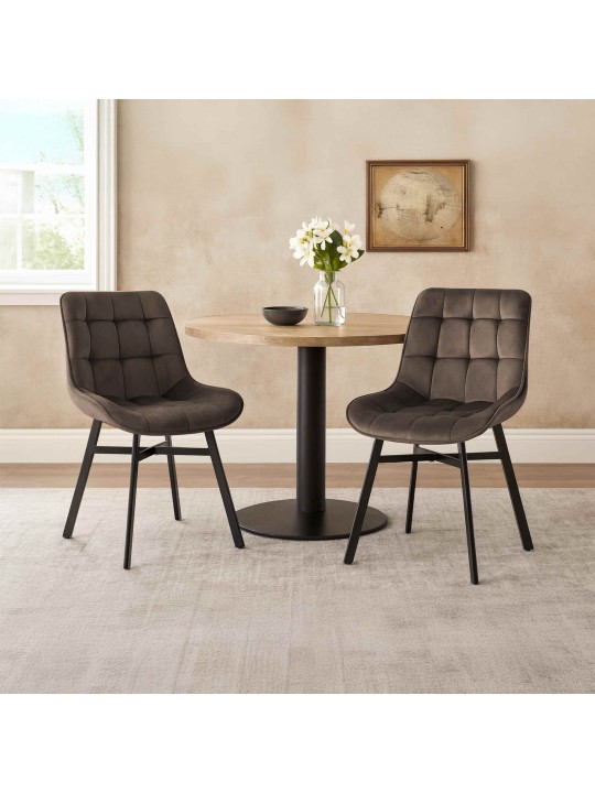 Stolička Colby Velvet, hnedá