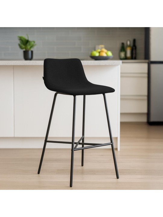 Barová stolička Altona látka, čierna