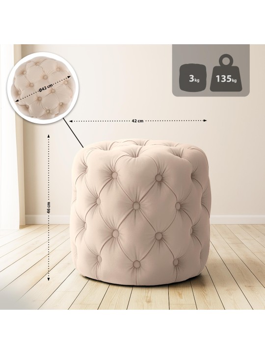 Stolička Drancy Velvet M, krémová