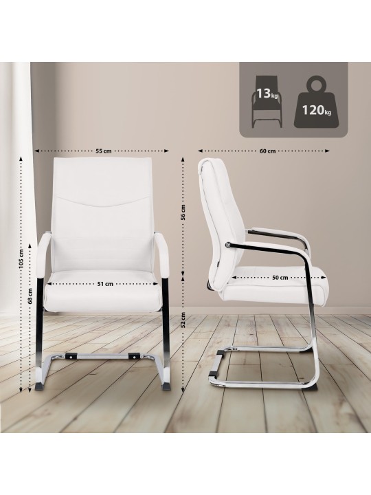 Sada 2 návštevníckych stoličiek Hobart, biela