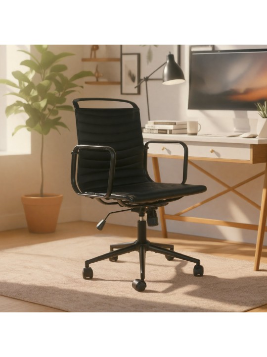 Kancelárske kreslo Bakers z umelej kože, čierna