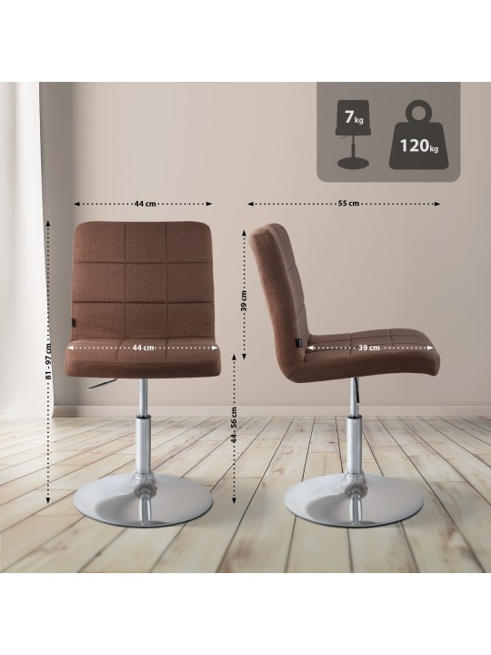 Stolička Ricky látka, hnedá