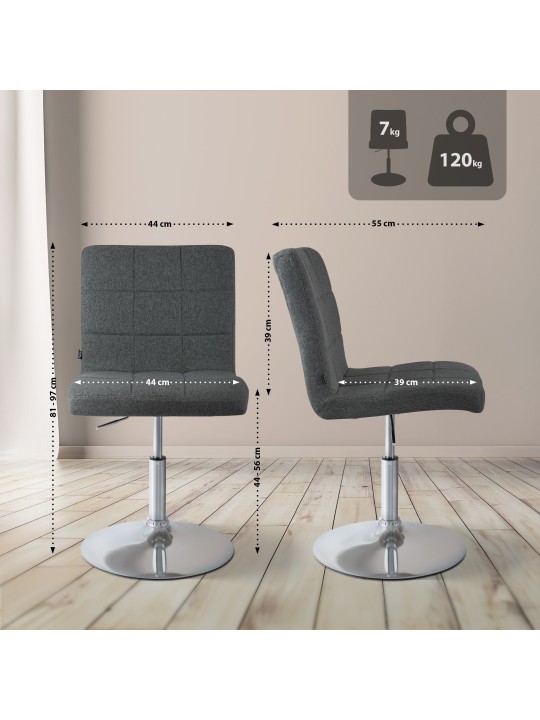 Stolička Ricky látka, tmavosivá