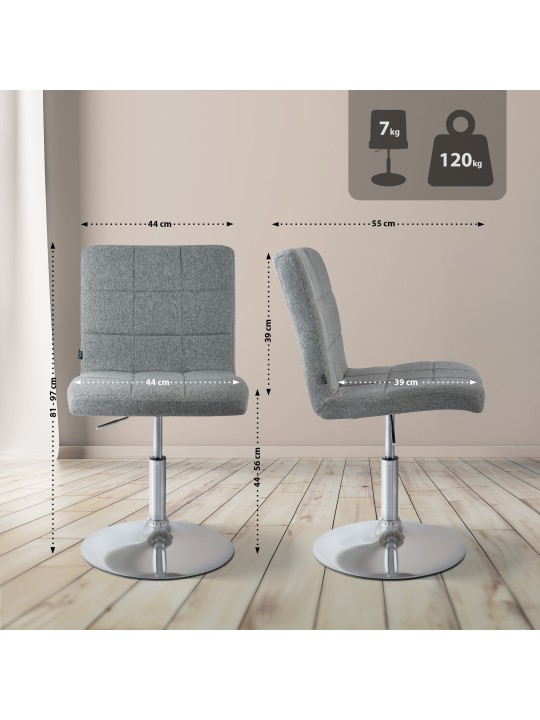 Stolička Ricky látka, sivá