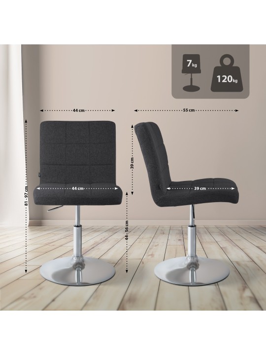 Stolička Ricky látka, čierna