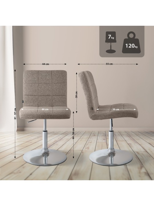 Stolička Ricky látka, šedohnedá