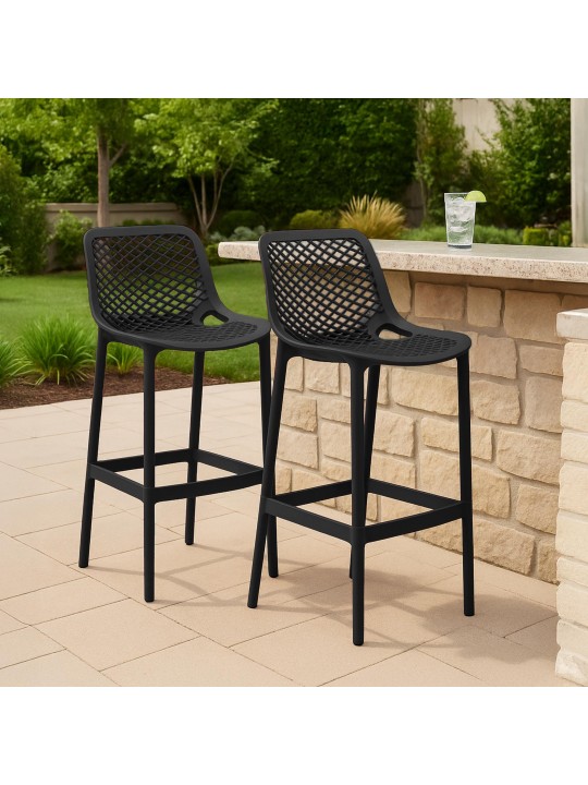 Sada 2 barových stoličiek Air, čierna