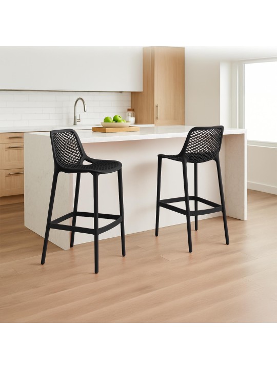Sada 2 barových stoličiek Air, čierna