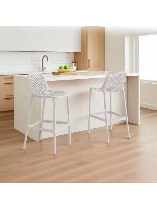 Sada 2 barových stoličiek Air, biela